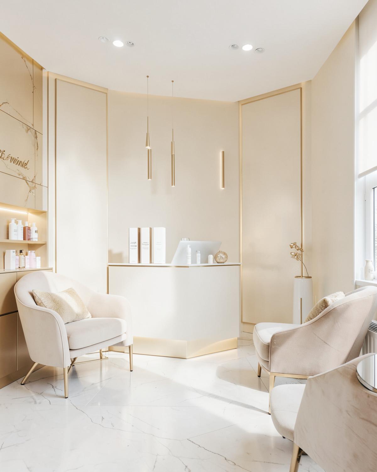 Calm clinic reception area